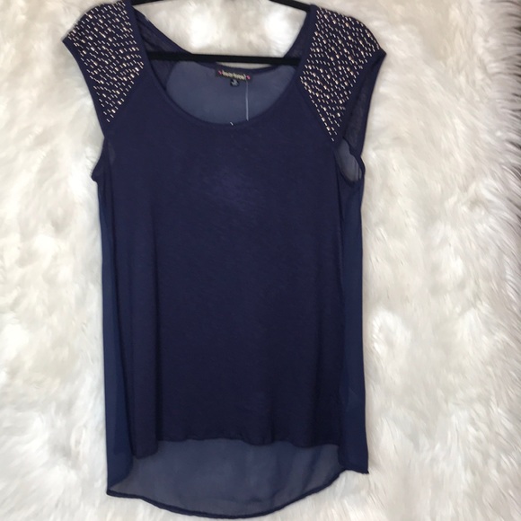 HeartSoul Navy blouse. Size M - Picture 2 of 8